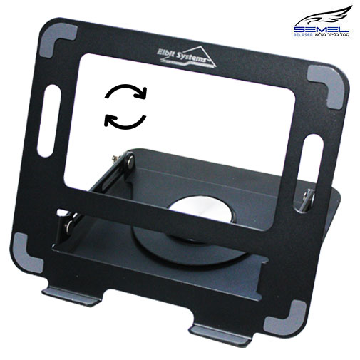 מעמד שולחני מתכתי מתכוונן עם זרוע מסתובבת 360 למחשב נייד